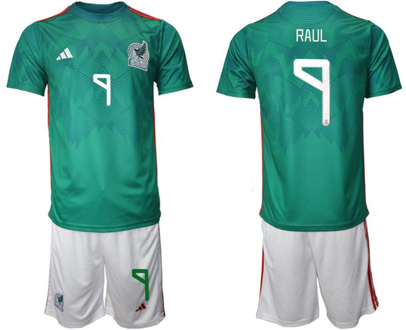 Men 2022 World Cup National Team Mexico home green #9 Soccer Jersey->customized soccer jersey->Custom Jersey